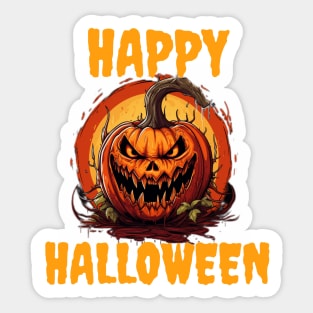 Happy Halloween Pumpkin Cartoon Sticker